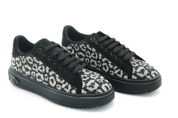 Luvesta Taşlı Sneaker Gri Leopar - Görsel 10
