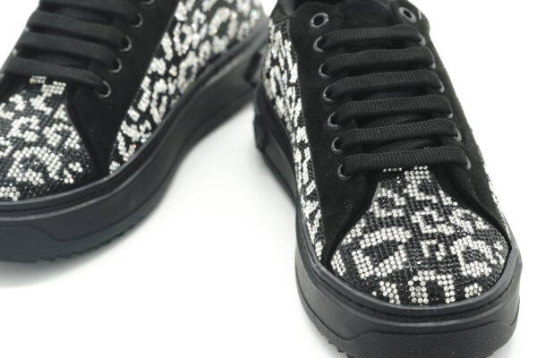 Luvesta Taşlı Sneaker Gri Leopar - Görsel 9