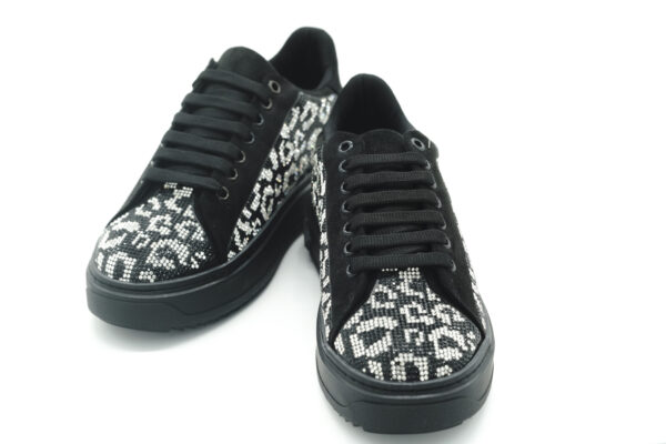 Luvesta Taşlı Sneaker Gri Leopar - Görsel 8
