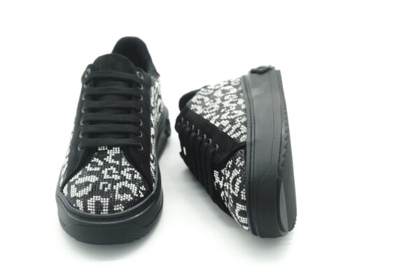 Luvesta Taşlı Sneaker Gri Leopar - Görsel 2