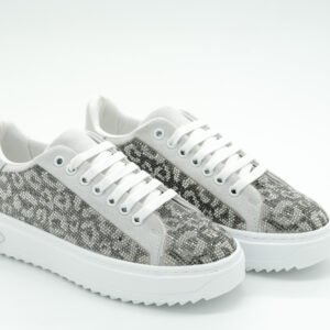 Luvesta Taşlı Sneaker Gri Leopar