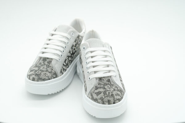 Luvesta Taşlı Sneaker Gri Leopar - Görsel 5