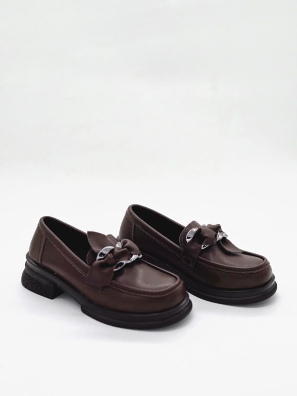 Şal Detaylı Tokalı Loafer Acı Kahve