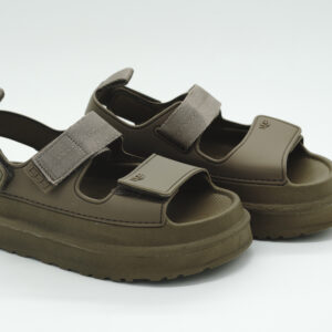 Kalın Tabanlı Çift Cırtlı Sandalet Bej