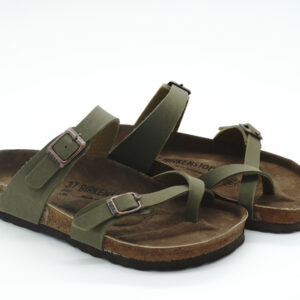 Çapraz Tokalı Terlik Zeytin Yeşili