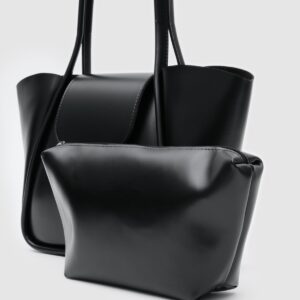 Makyaj Çantalı Omuz Çantası Siyah