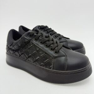 Kapitone Sneaker Mat Siyah