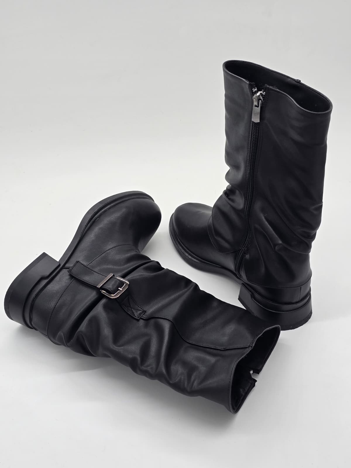 Bukle Deri Bot Siyah - Görsel 3