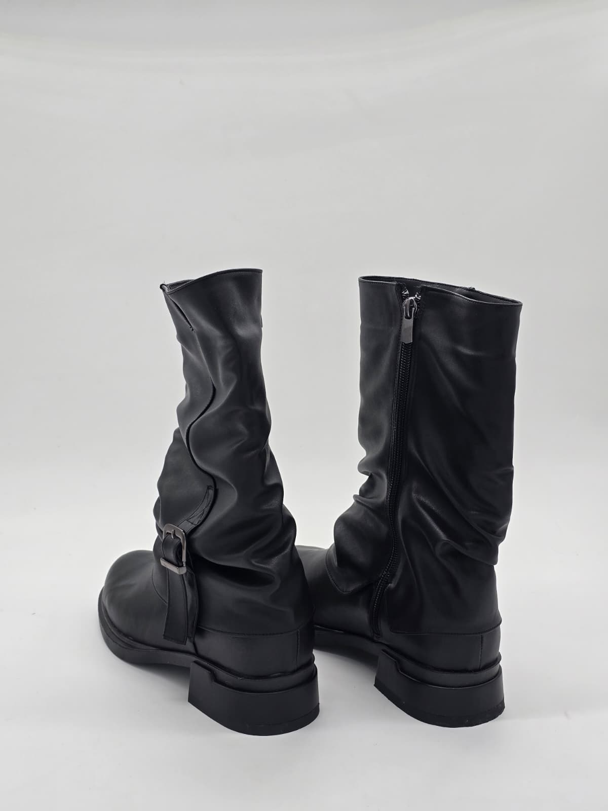 Bukle Deri Bot Siyah - Görsel 2