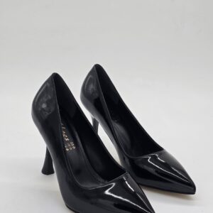 İnce Topuklu Stiletto Rugan Siyah