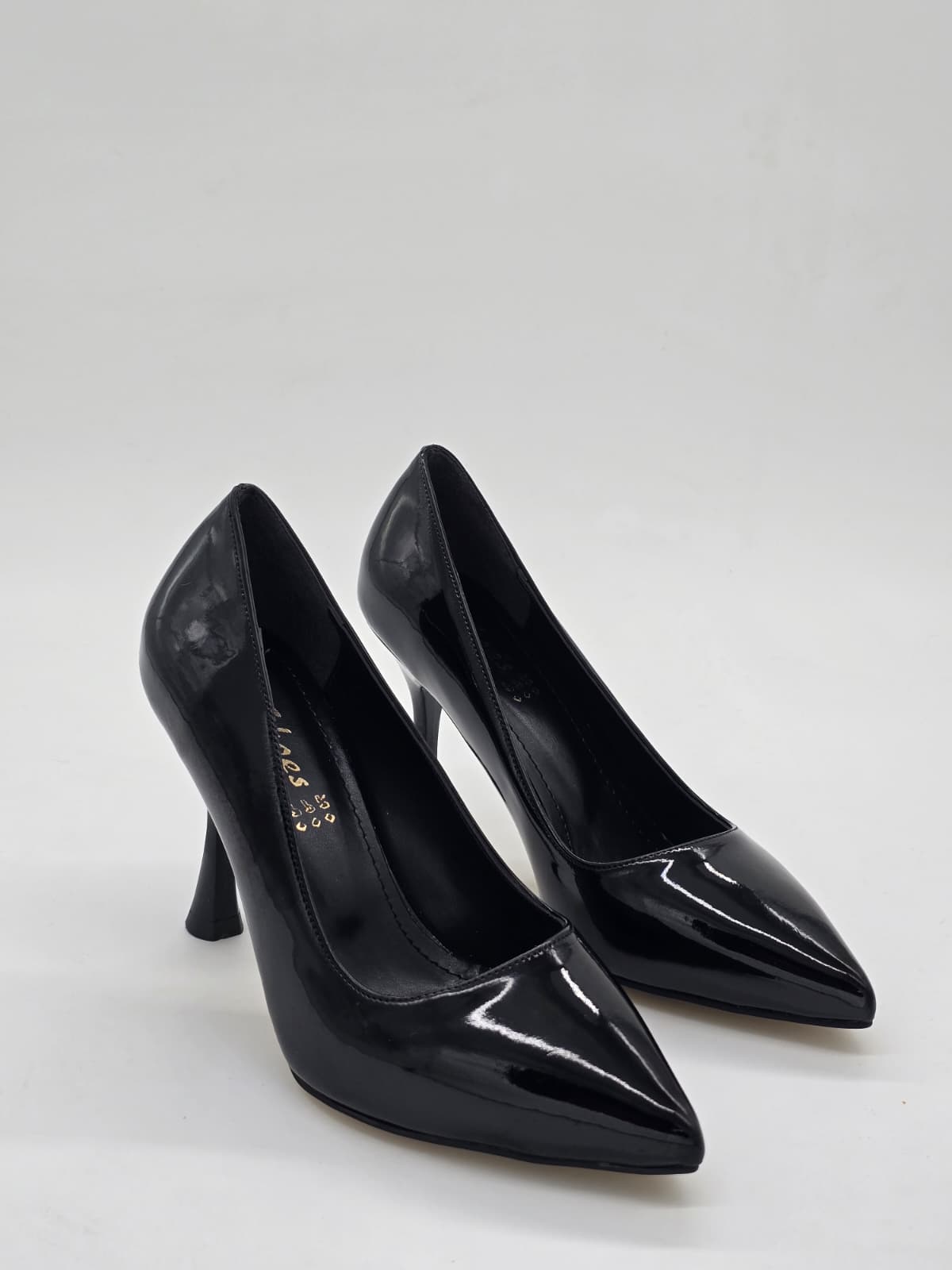 İnce Topuklu Stiletto Rugan Siyah