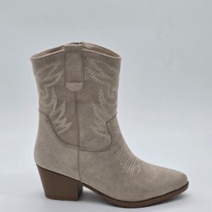 Western Kovboy Bot Süet Bej