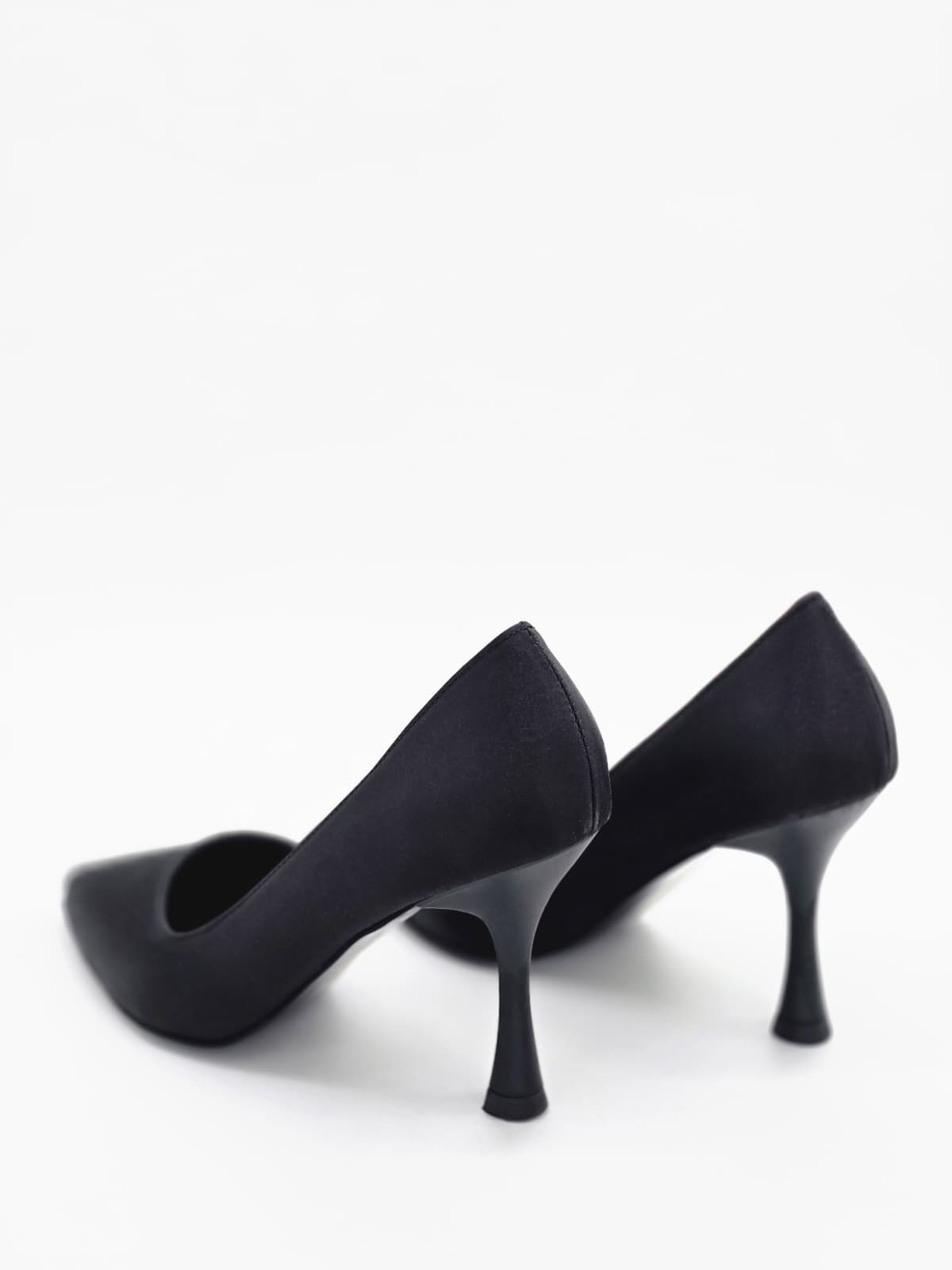 İnce Topuklu Stiletto Saten Siyah - Görsel 6