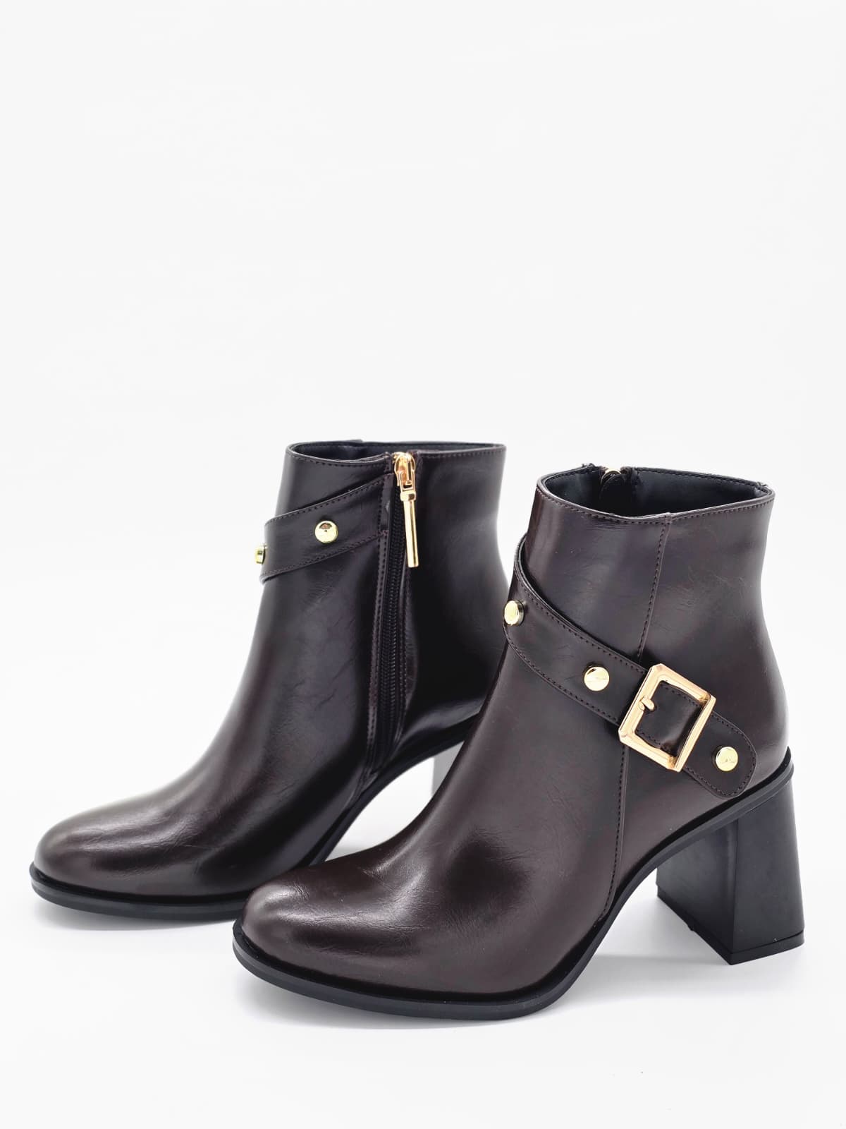 Toka Detaylı Bot Acı Kahve Parlak - Görsel 5