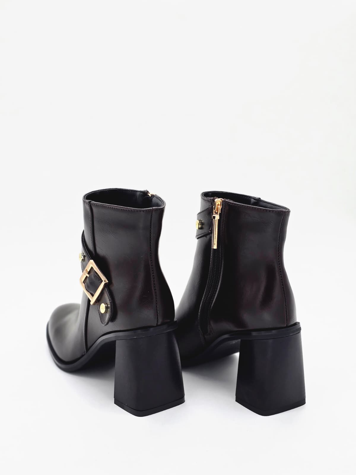 Toka Detaylı Bot Acı Kahve Parlak - Görsel 4