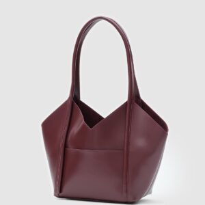 Asimetrik Omuz Çantası Bordo