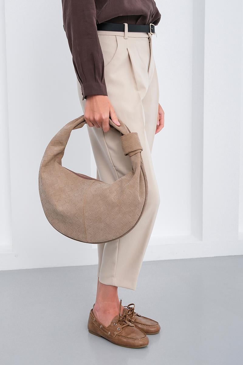 Süet Omuz Çantası Vizon - Görsel 3