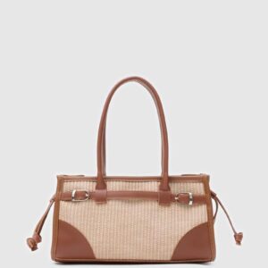 Hasır Baget Çanta Bej