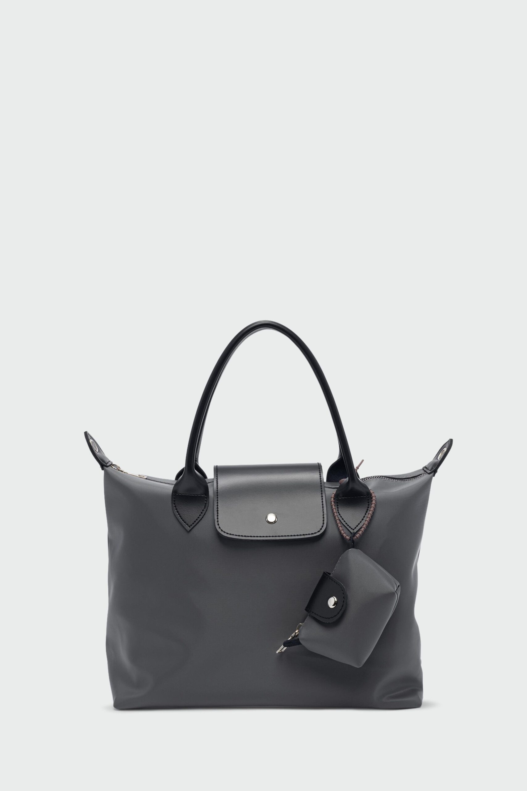 Charmlı Omuz Çantası Antrasit Siyah