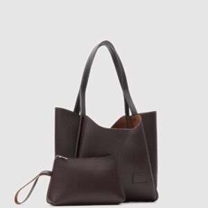 Cüzdanlı Omuz Çantası Kahverengi