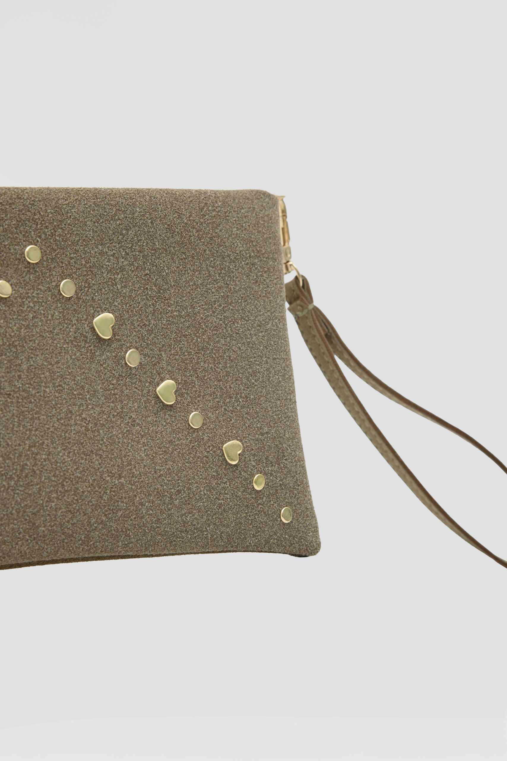 Kalp Detaylı Süet El Çantası – Vizon - Görsel 6