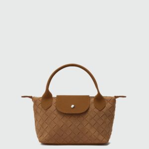 Örgü Dokulu El & Omuz Çantası Taba