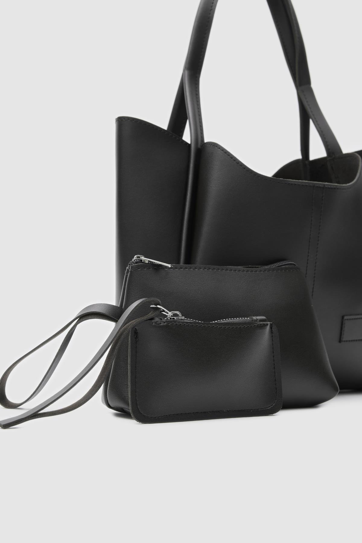 Cüzdanlı Omuz Çantası Siyah - Görsel 7