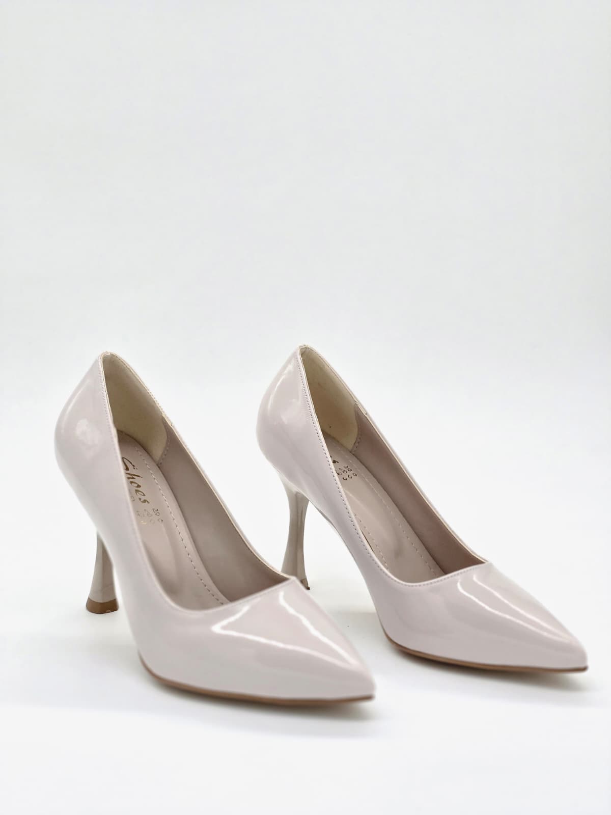 İnce Topuklu Stiletto Nude Rugan