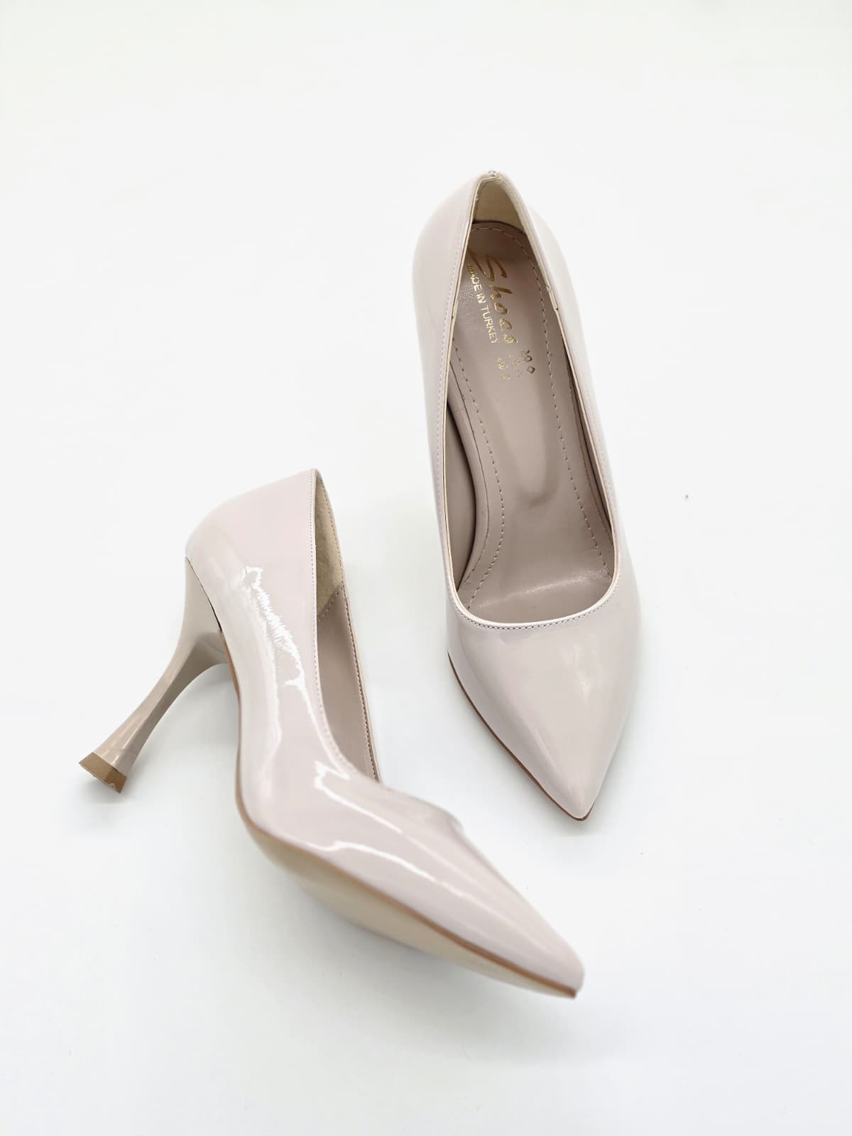 İnce Topuklu Stiletto Nude Rugan - Görsel 3