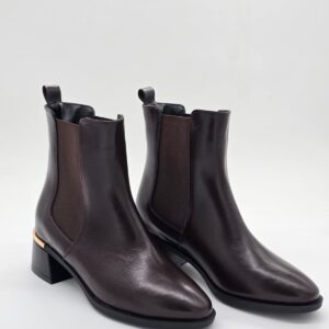 Gold Detaylı Kadın Bot Kahverengi