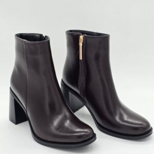 Elegant Block Heel Bot Açık Kahve