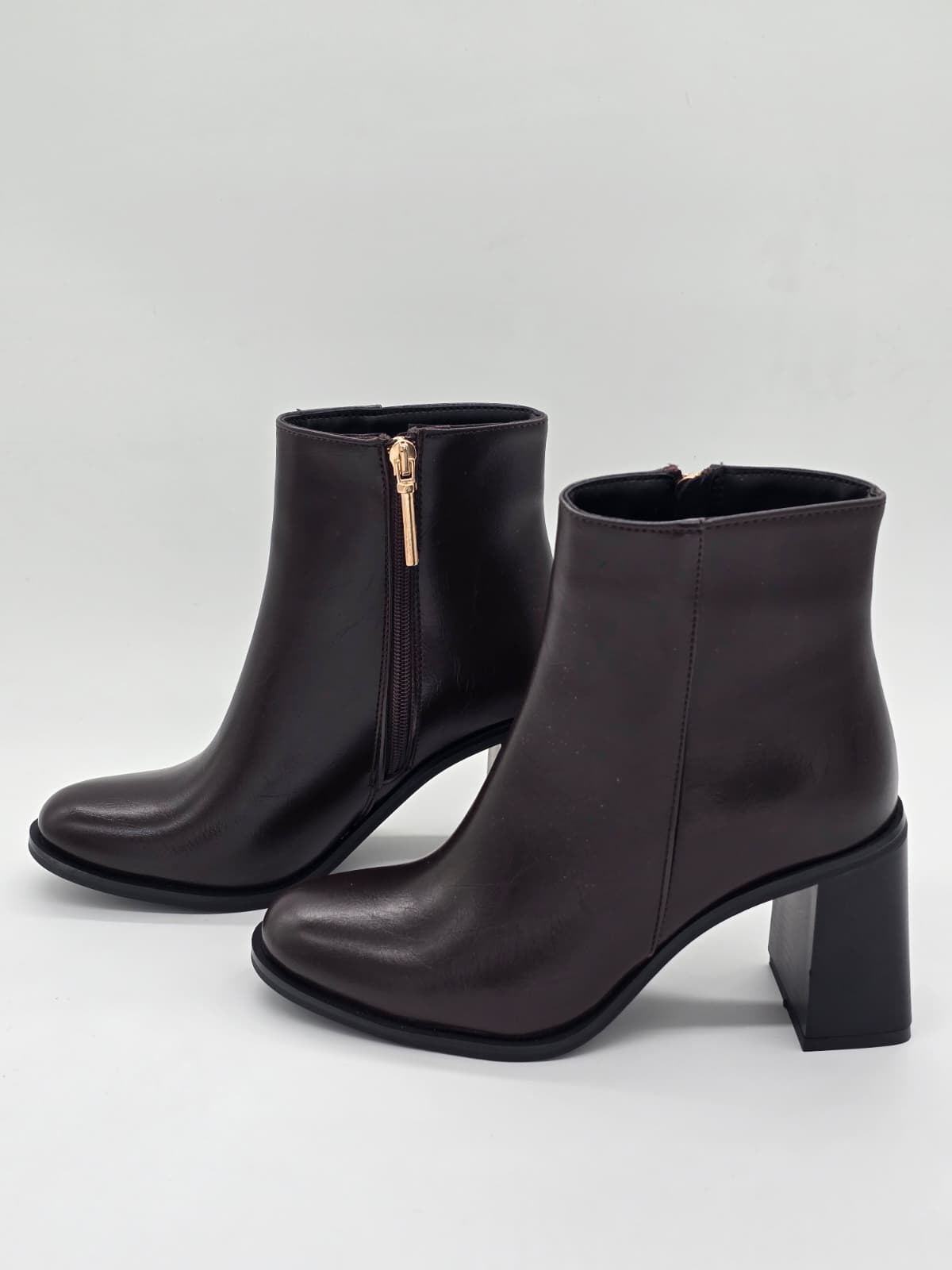 Elegant Block Heel Bot Açık Kahve - Görsel 5