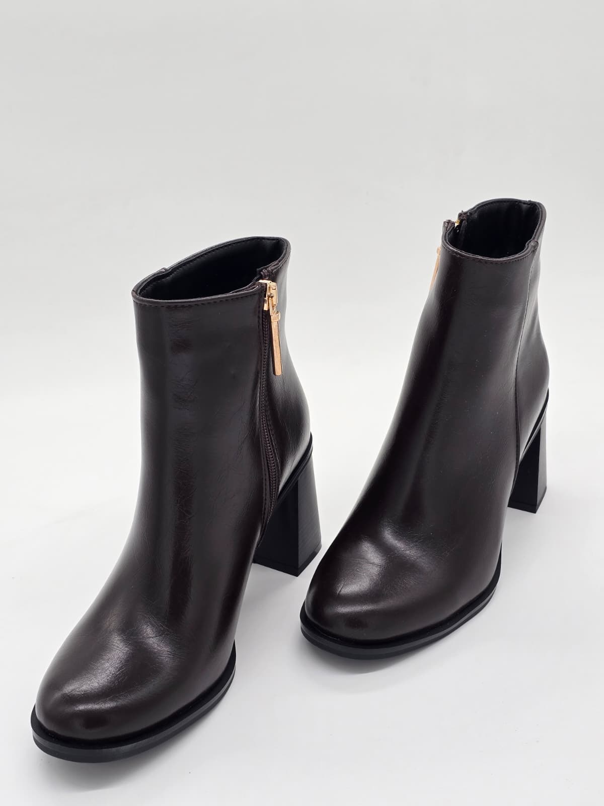 Elegant Block Heel Bot Açık Kahve - Görsel 3