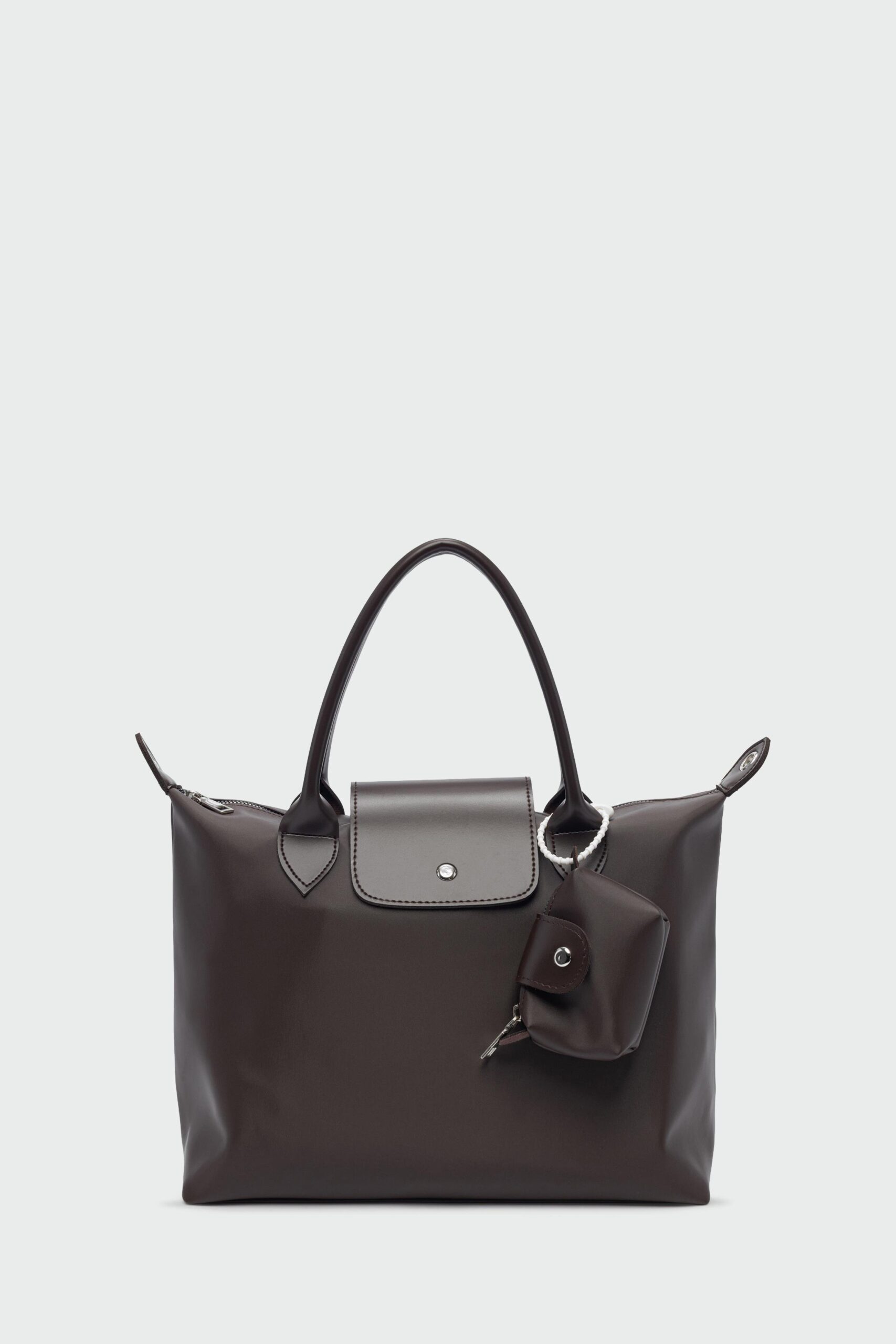 Charmlı Omuz Çantası Kahverengi