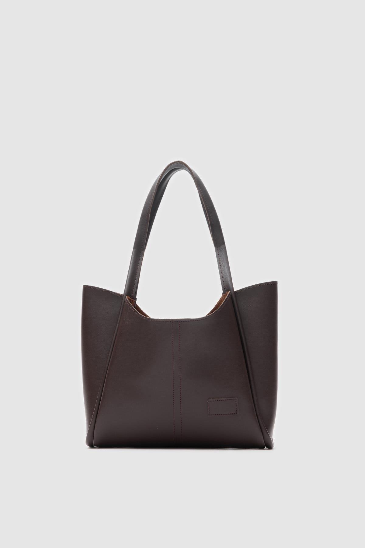 Cüzdanlı Omuz Çantası Kahverengi - Görsel 2