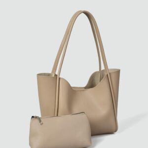 Cüzdanlı Omuz Çantası Bej